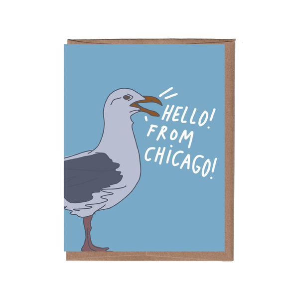 Seagull Chicago Blank Card La Familia Green Cards - Any Occasion