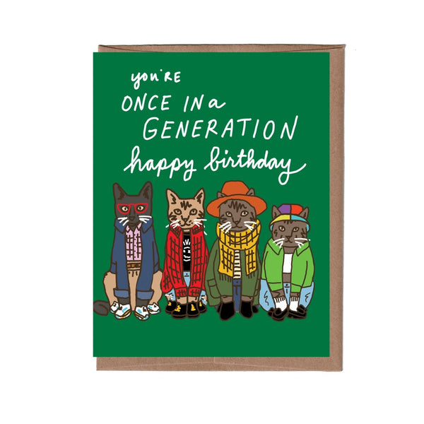 Generation Cats Birthday Card La Familia Green Cards - Birthday