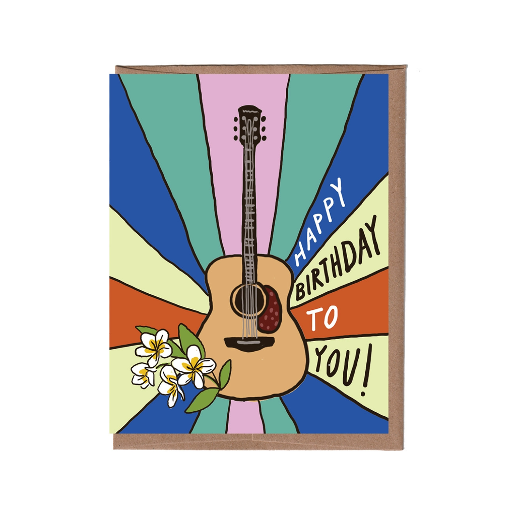 Guitar Birthday Card La Familia Green Cards - Birthday