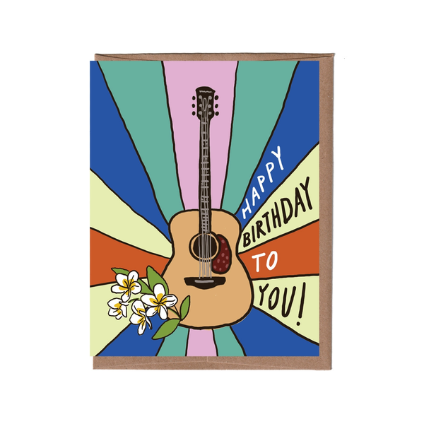 Guitar Birthday Card La Familia Green Cards - Birthday