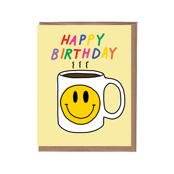 Smiley Mug Scratch And Sniff Birthday Card La Familia Green Cards - Birthday