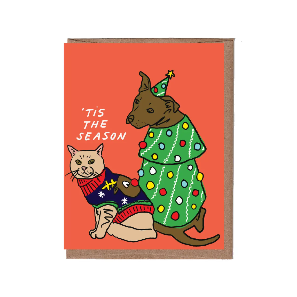 Pet Ugly Sweater Christmas Card La Familia Green Cards - Holiday - Christmas