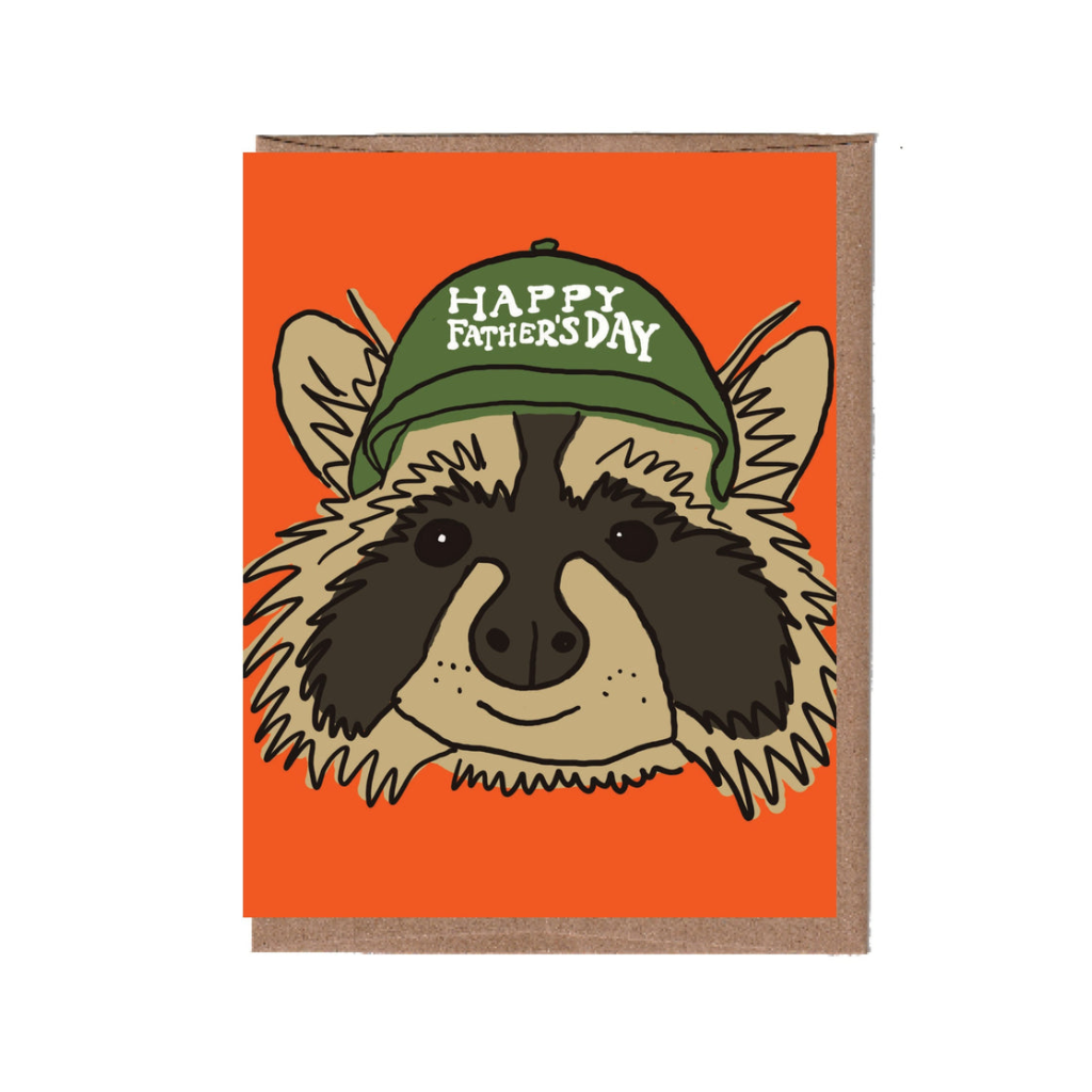 Raccoon Father's Day Card La Familia Green Cards - Holiday - Father's Day