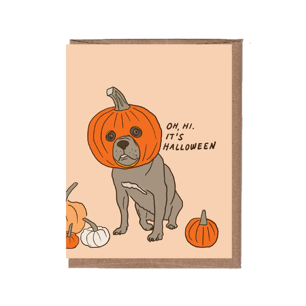 Pumpkin Dog Halloween Card La Familia Green Cards - Holiday - Halloween