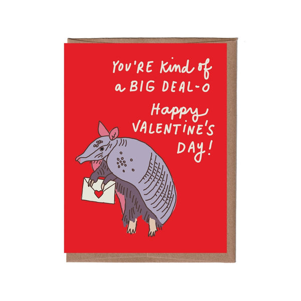 Armadillo Valentine's Day Card La Familia Green Cards - Holiday - Valentine's Day