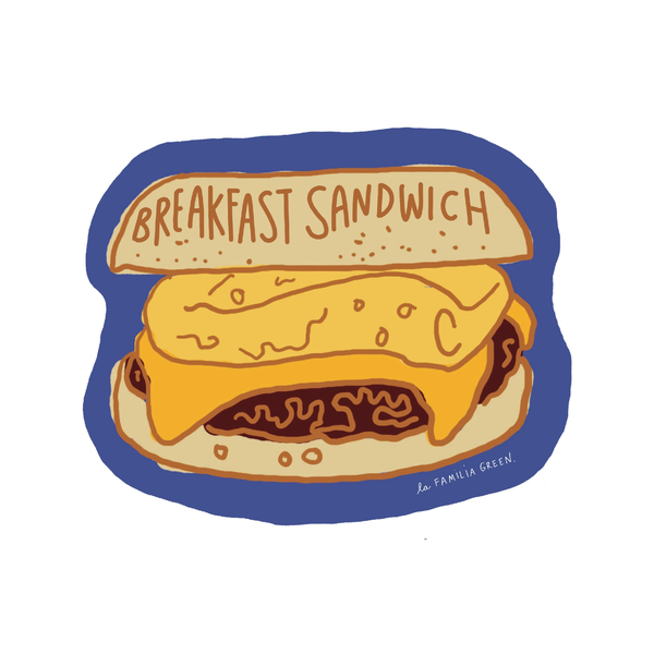Breakfast Sandwich Sticker La Familia Green Impulse - Decorative Stickers