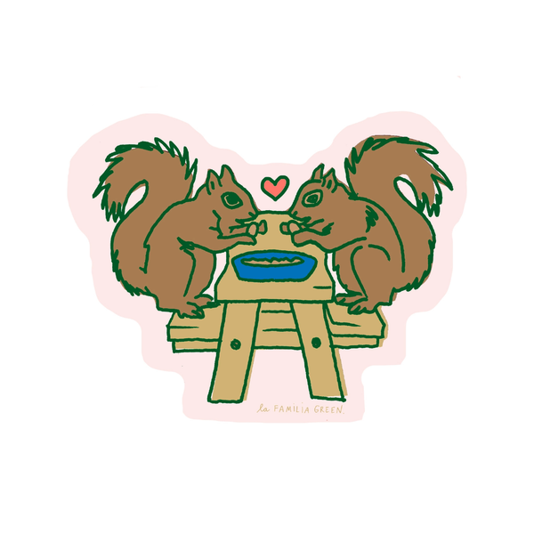 Squirrel Picnic Sticker La Familia Green Impulse - Decorative Stickers