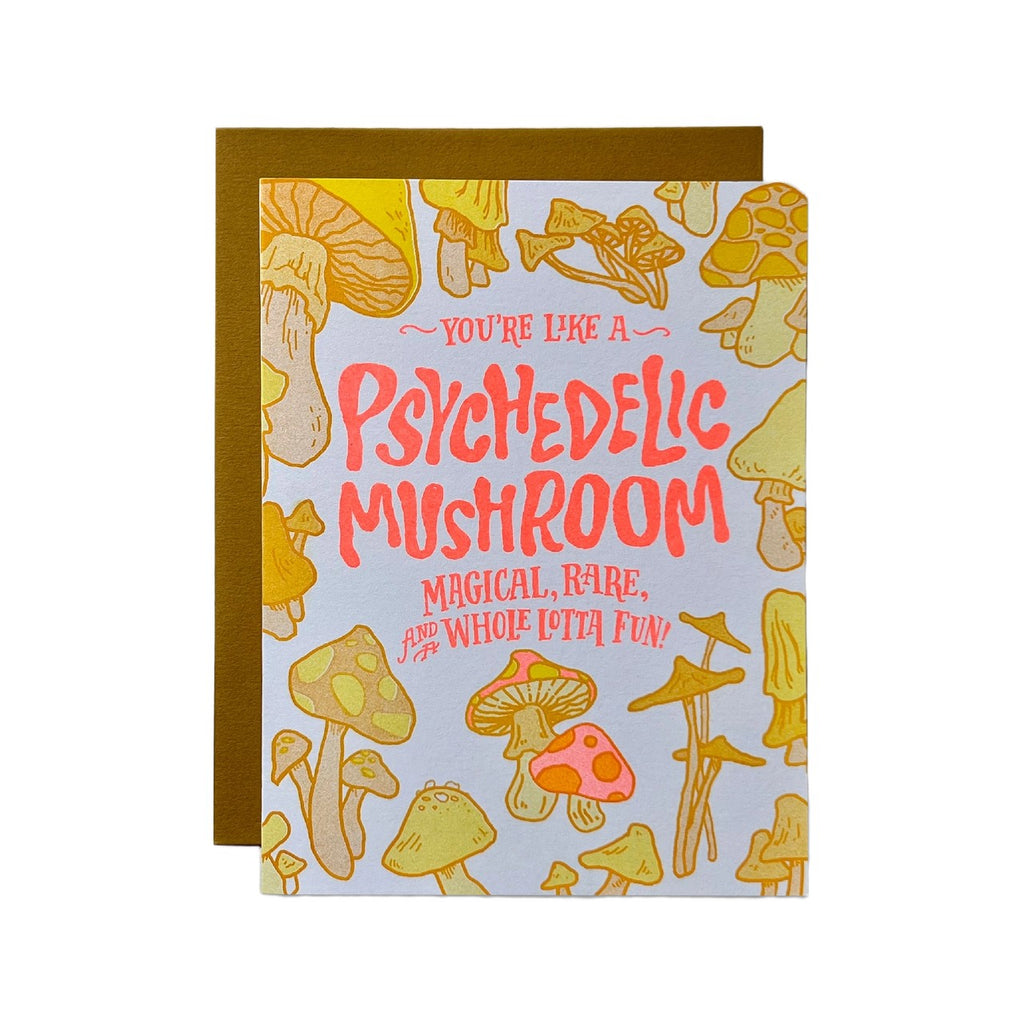 Magical Mushrooms Risograph Blank Card Ladyfingers Letterpress Cards - Any Occasion