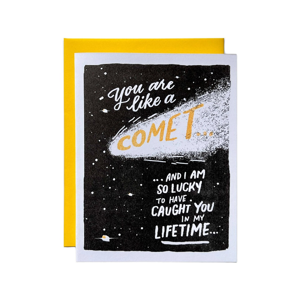 You Are Like A Comet Risograph Blank Card Ladyfingers Letterpress Cards - Any Occasion