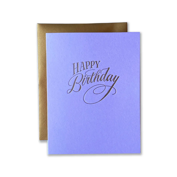 Happy Birthday Script Birthday Card Ladyfingers Letterpress Cards - Birthday