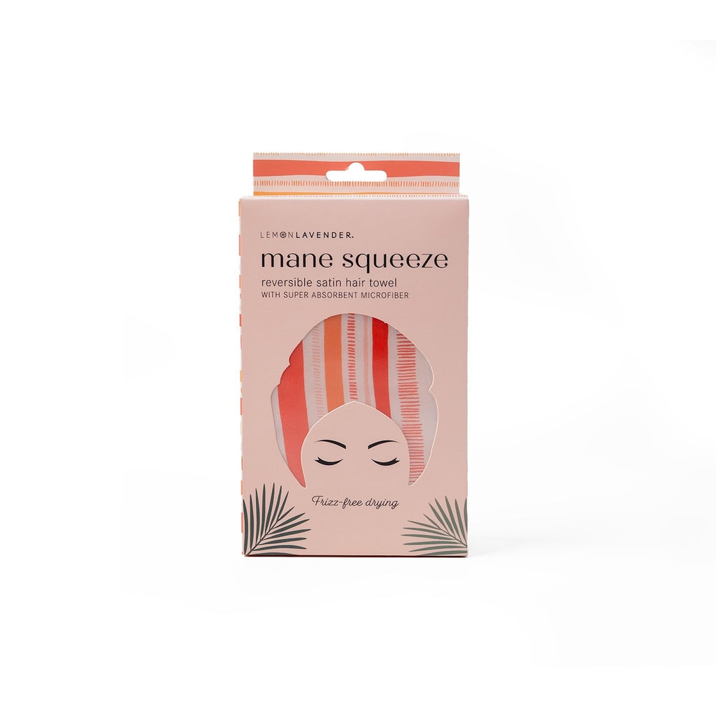 Mane Squeeze Reversible Satin Hair Towel - Assorted Lemon Lavender Home - Bath & Body