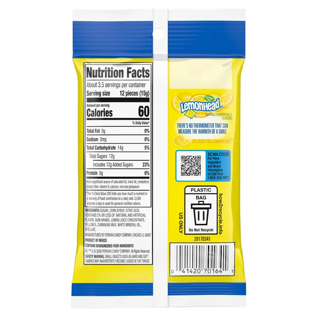 Lemonheads Pocket Pack Candy Lemonhead Candy, Chocolate & Gum