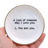 Reasons I Love You Ring Dish Lenny Mud Home - Decorative Trays, Plates, & Bowls