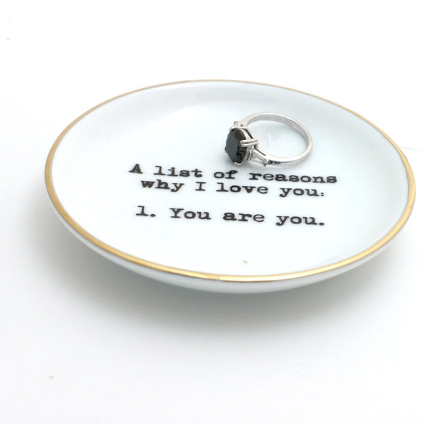Reasons I Love You Ring Dish Lenny Mud Home - Decorative Trays, Plates, & Bowls