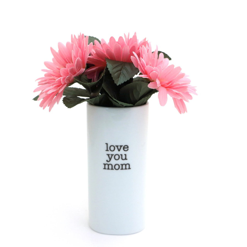 I Love You Mom Oval Bud Vase Lenny Mud Home - Garden - Vases & Planters