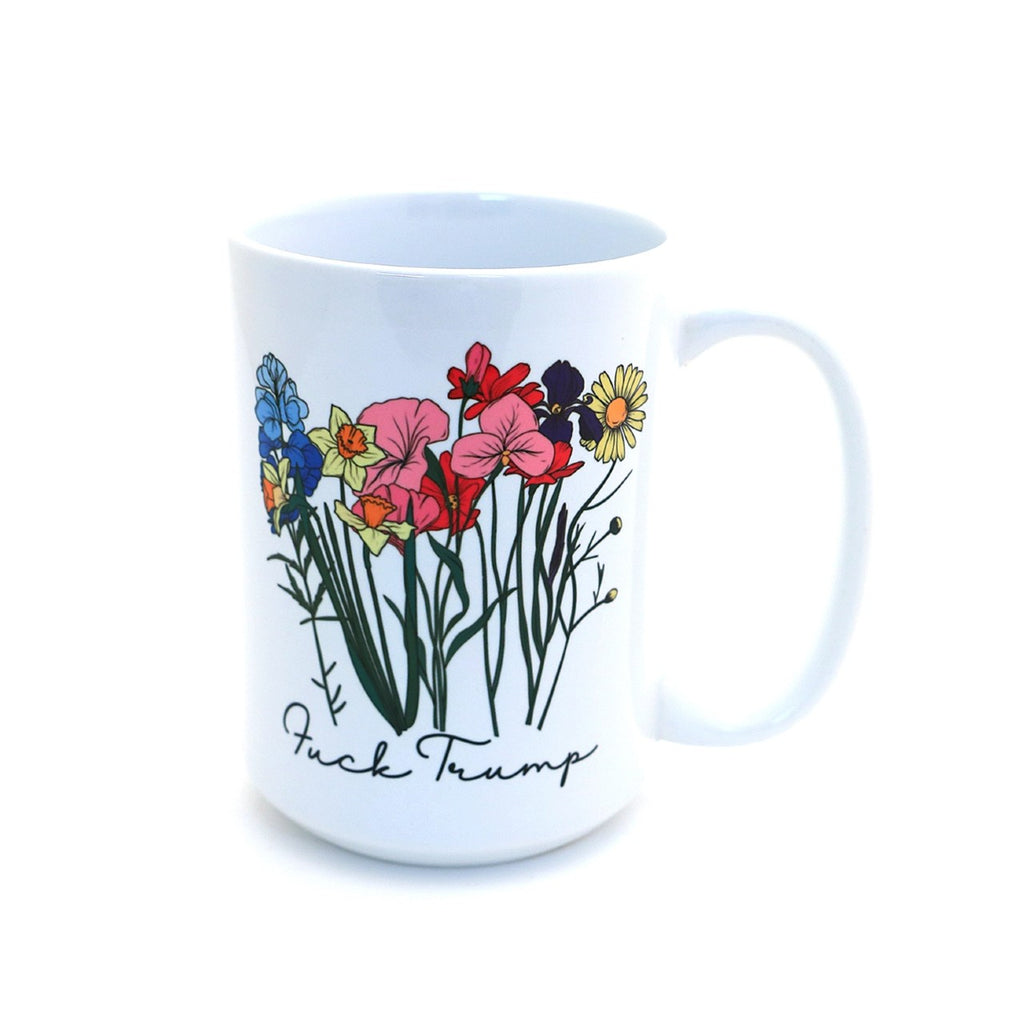 Fuck Trump Floral Mug Lenny Mud Home - Mugs & Glasses
