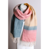 Pink/Sage Color Block Faux Mohair Scarf Leto Accessories Apparel & Accessories - Winter - Adult - Scarves & Wraps