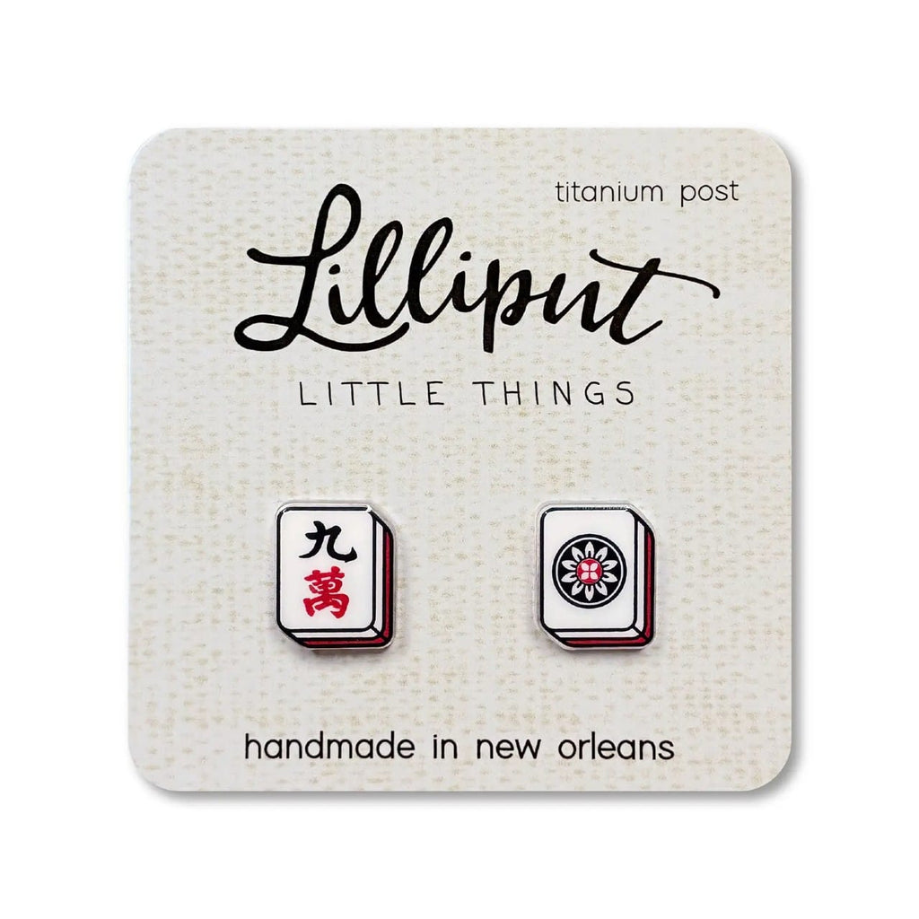 Mahjong Tiles Earrings Lilliput Little Things Jewelry - Earrings
