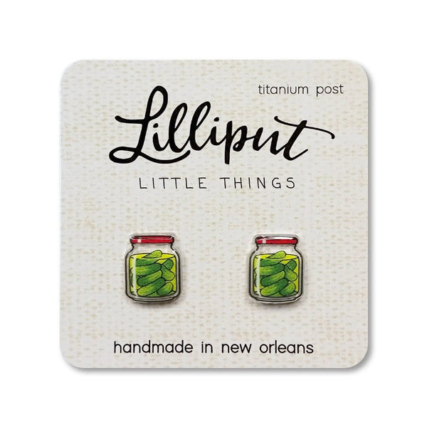 Pickle Jar Earrings Lilliput Little Things Jewelry - Earrings