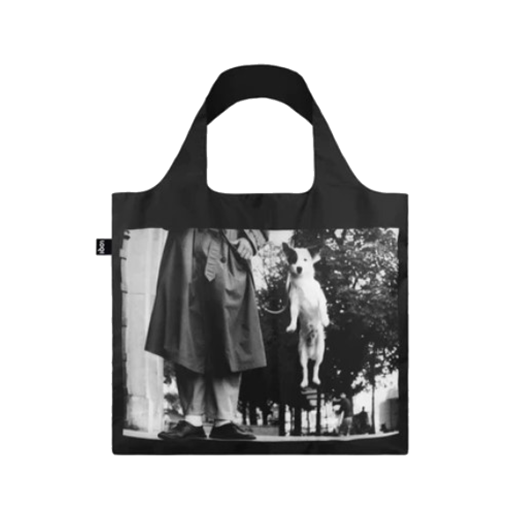 Elliott Erwitt (Dog Jumping) Reusable Tote Bags - Museum Collection Loqi Apparel & Accessories - Bags - Reusable Shoppers & Tote Bags