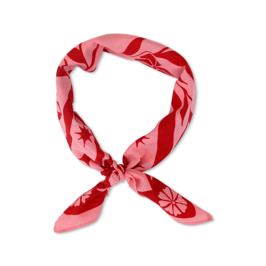 Bliss Red/Pink Floral Happiness Bandana Lucky Feather Apparel & Accessories - Hair Accessories - Bandanas & Headties