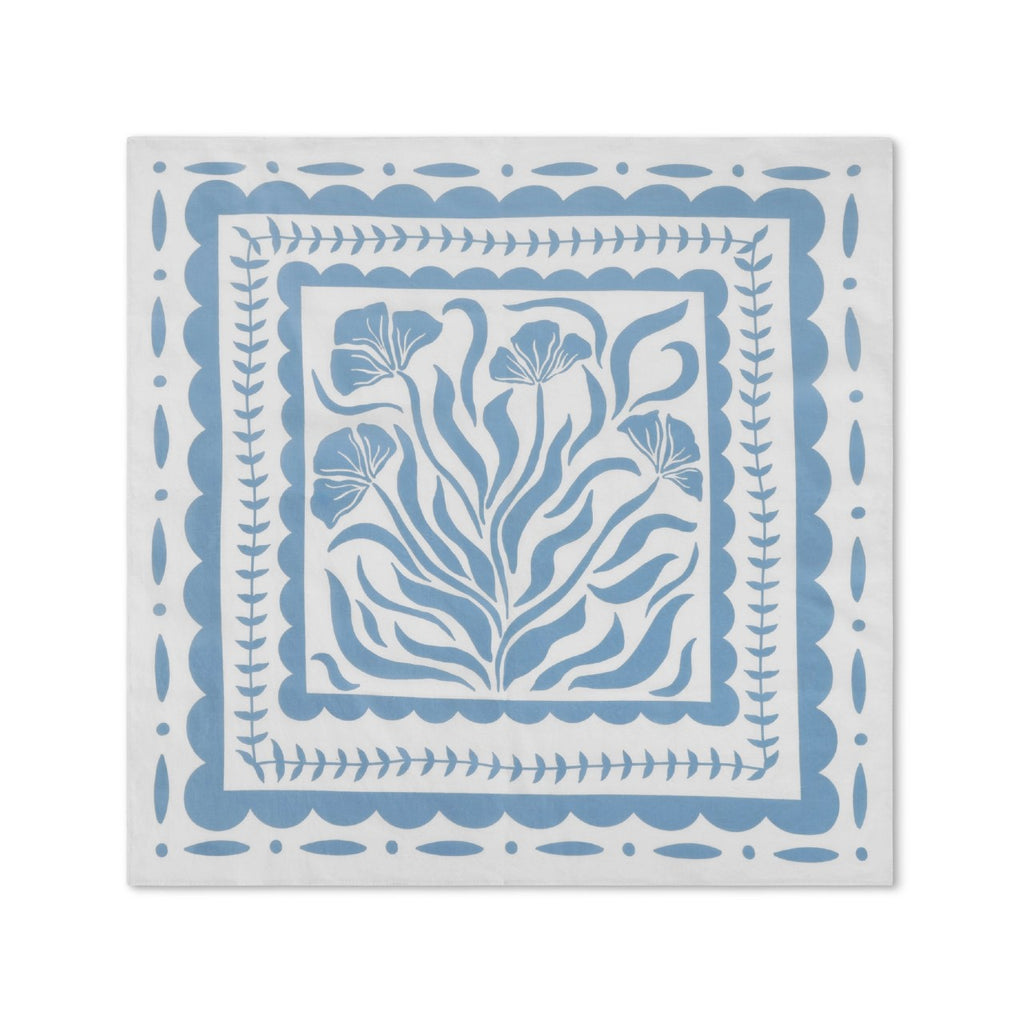 Calm Blue/White Floral Happiness Bandana Lucky Feather Apparel & Accessories - Hair Accessories - Bandanas & Headties