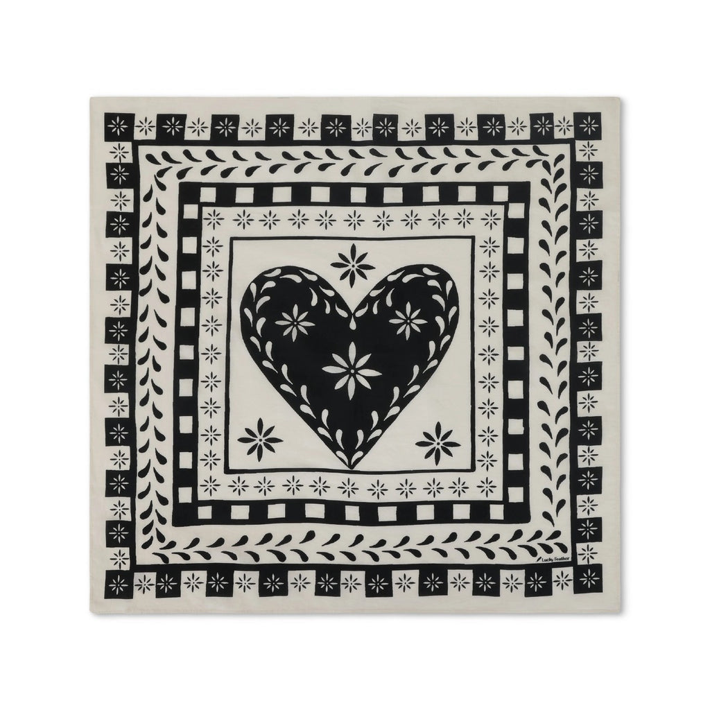 Love Black/White Happiness Bandana Lucky Feather Apparel & Accessories - Hair Accessories - Bandanas & Headties