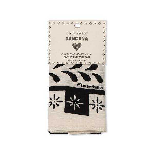Love Black/White Happiness Bandana Lucky Feather Apparel & Accessories - Hair Accessories - Bandanas & Headties