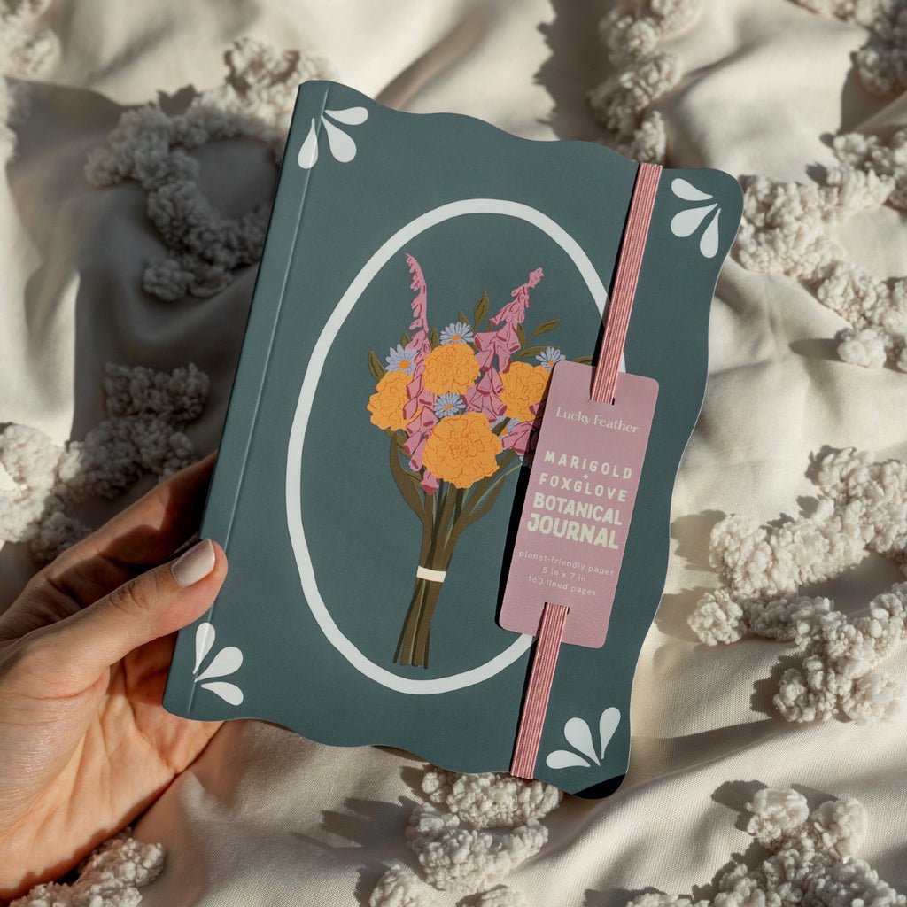 Marigold And Foxglove Botanical Journal Lucky Feather Books - Blank Notebooks & Journals