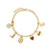 Charm Garden Gold Chain Bracelet Lucky Feather Jewelry - Bracelet