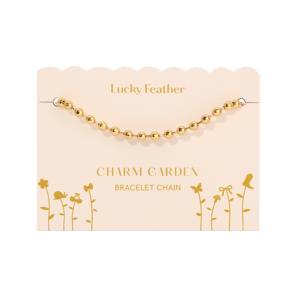 Charm Garden Gold Chain Bracelet Lucky Feather Jewelry - Bracelet