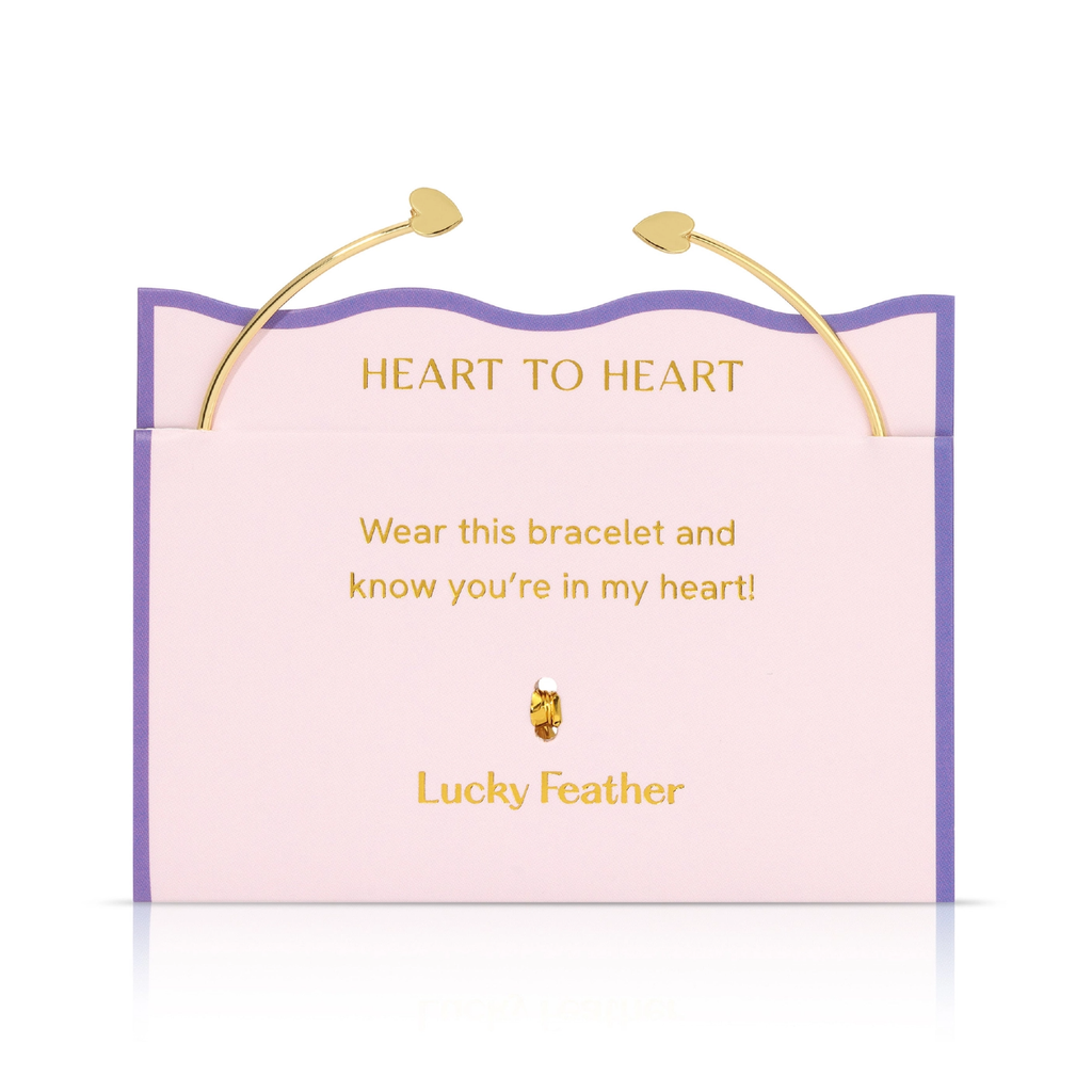 Heart To Heart (Updated) Connection Cuff Bracelet Lucky Feather Jewelry - Bracelet