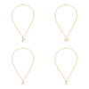 14K Gold Dipped Puffy Initial Necklace - Paperclip Chain Lucky Feather Jewelry - Necklaces