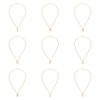 14K Gold Dipped Puffy Initial Necklace - Paperclip Chain Lucky Feather Jewelry - Necklaces