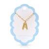 A 14K Gold Dipped Puffy Initial Necklace - Paperclip Chain Lucky Feather Jewelry - Necklaces