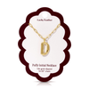 D 14K Gold Dipped Puffy Initial Necklace - Paperclip Chain Lucky Feather Jewelry - Necklaces