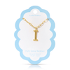 I 14K Gold Dipped Puffy Initial Necklace - Paperclip Chain Lucky Feather Jewelry - Necklaces