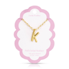 K 14K Gold Dipped Puffy Initial Necklace - Paperclip Chain Lucky Feather Jewelry - Necklaces