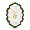 N 14K Gold Dipped Puffy Initial Necklace - Paperclip Chain Lucky Feather Jewelry - Necklaces