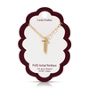 T 14K Gold Dipped Puffy Initial Necklace - Paperclip Chain Lucky Feather Jewelry - Necklaces