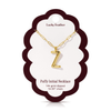 Z 14K Gold Dipped Puffy Initial Necklace - Paperclip Chain Lucky Feather Jewelry - Necklaces