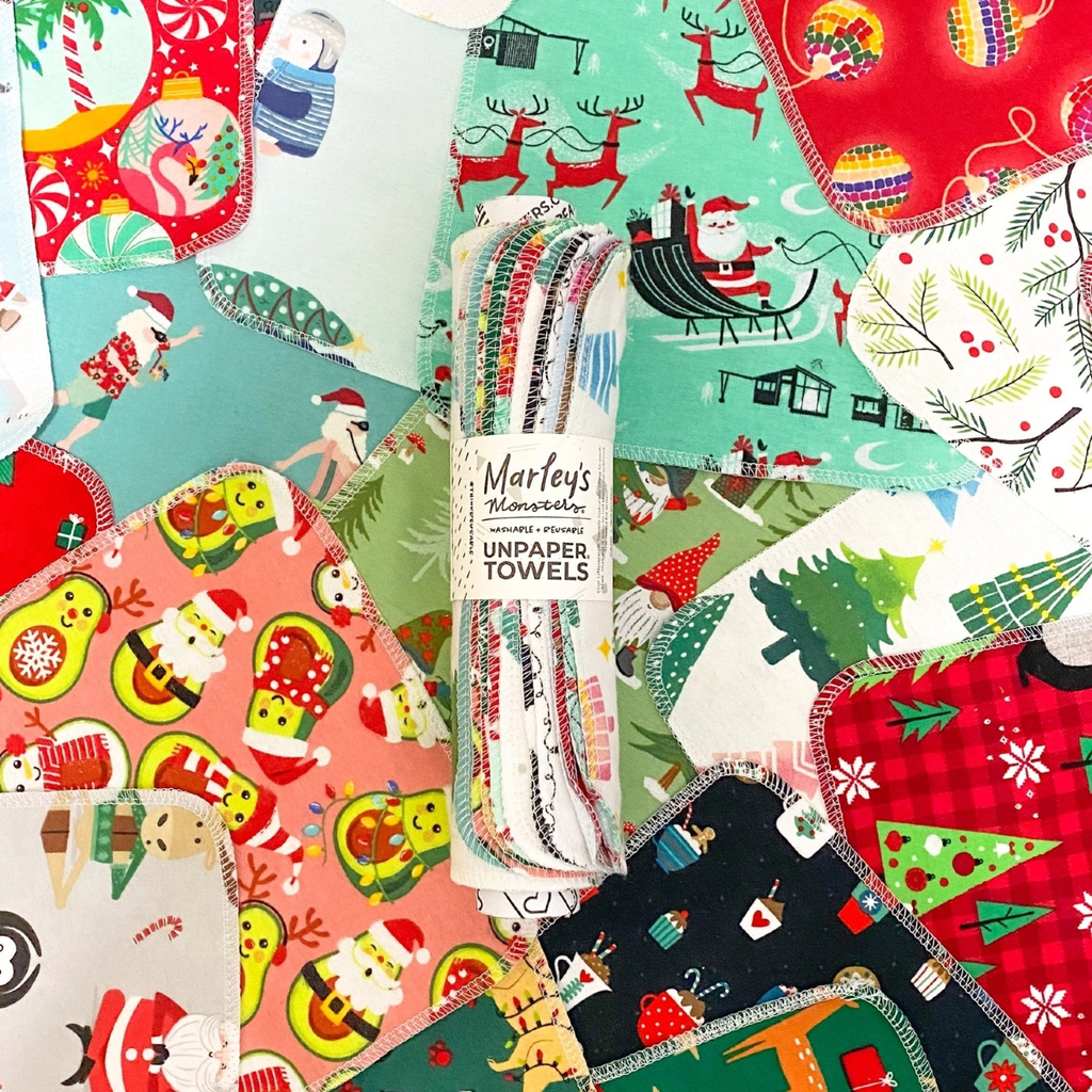 UNPaper Towels Reusable Towels - Funky Christmas Marleys Monsters Home - Kitchen & Dining - Kitchen Cloths & Dish Towels