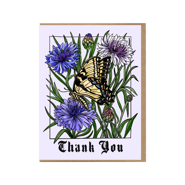 Butterfly Thank You Card Mattea Cards - Thank You