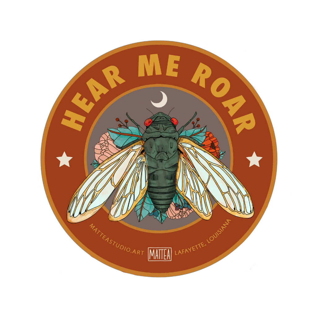 Hear Me Roar Cicada Sticker Mattea Impulse - Decorative Stickers
