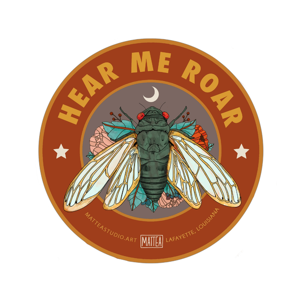 Hear Me Roar Cicada Sticker Mattea Impulse - Decorative Stickers