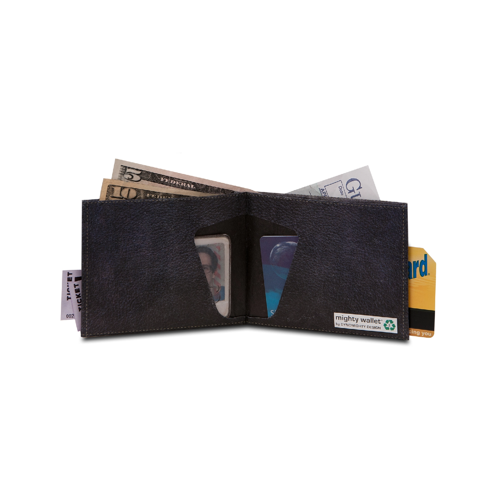 Black Faux Leather Wallet Mighty Wallet Apparel & Accessories - Bags - Handbags & Wallets