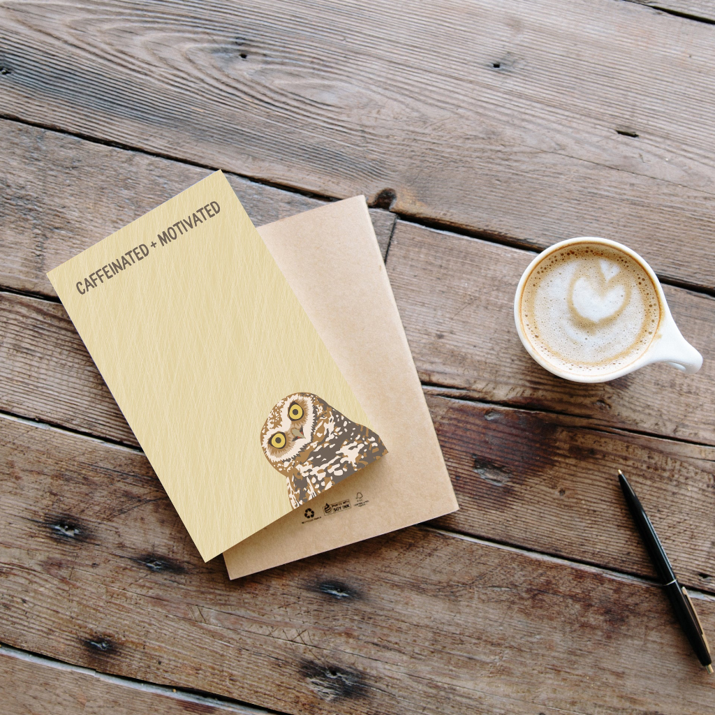 Caffeinated & Motivated Notepad Modern Printed Matter Books - Blank Notebooks & Journals - Notepads