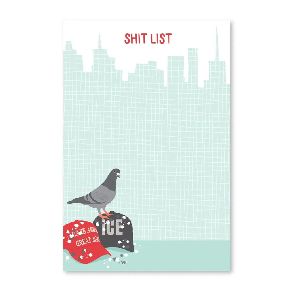 Pigeon Shit List Notepad Modern Printed Matter Books - Blank Notebooks & Journals - Notepads