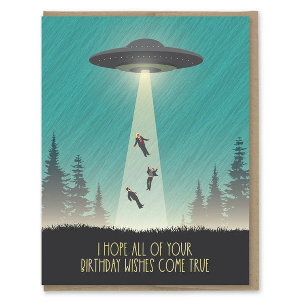 UFO Wishes Please Take Our Leaders Birthday Card Modern Printed Matter Cards - Birthday