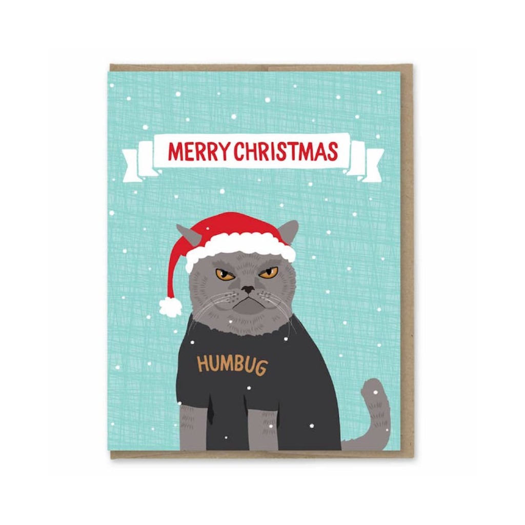 Humbug Cat Christmas Card - Boxed Set Of 8 Modern Printed Matter Cards - Boxed Cards - Holiday - Christmas